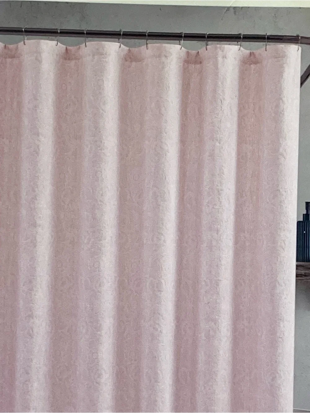 NEW Morris & Co. Shower Curtain in Poppy pattern and pale pink color